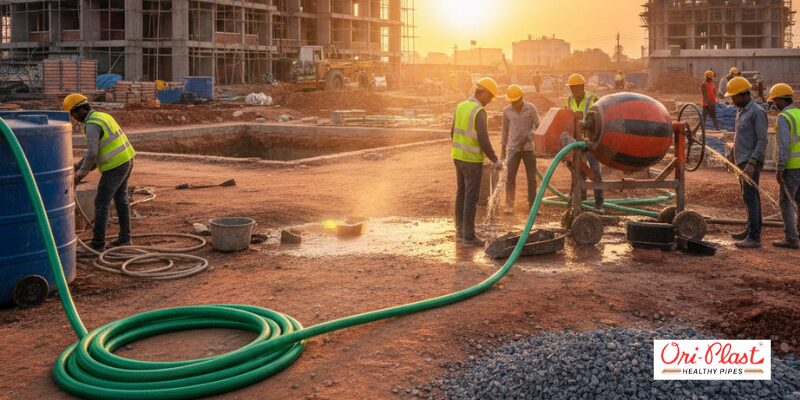 A variety of high-quality PVC pipes and fittings from Ori-Plast, a leading manufacturer of durable plumbing solutions in India.