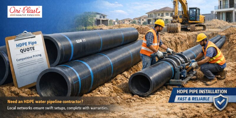 This visual contrasts the common failures of traditional rusted pipelines—resulting in high water bills and loss reports—against the superior durability of Ori-Plast HDPE pipes. It highlights a long-term, leak-proof solution for sustainable urban water management.
